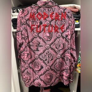 Gucci blouse pearl trim size small